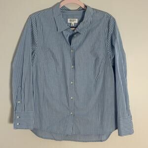 Candace Cameron Bure Long Sleeve button down striped top size SP